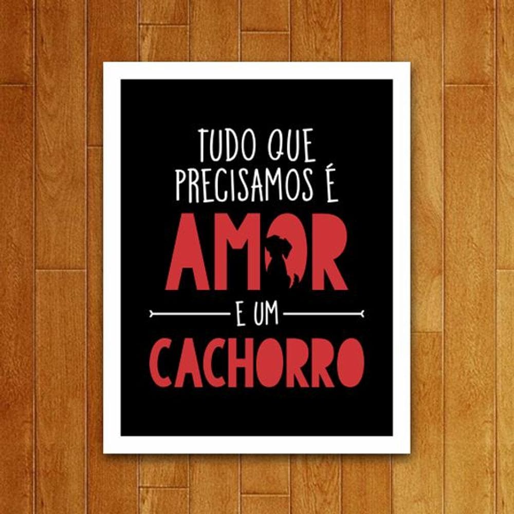 Placa Decorativa - Amor E Um Cachorro