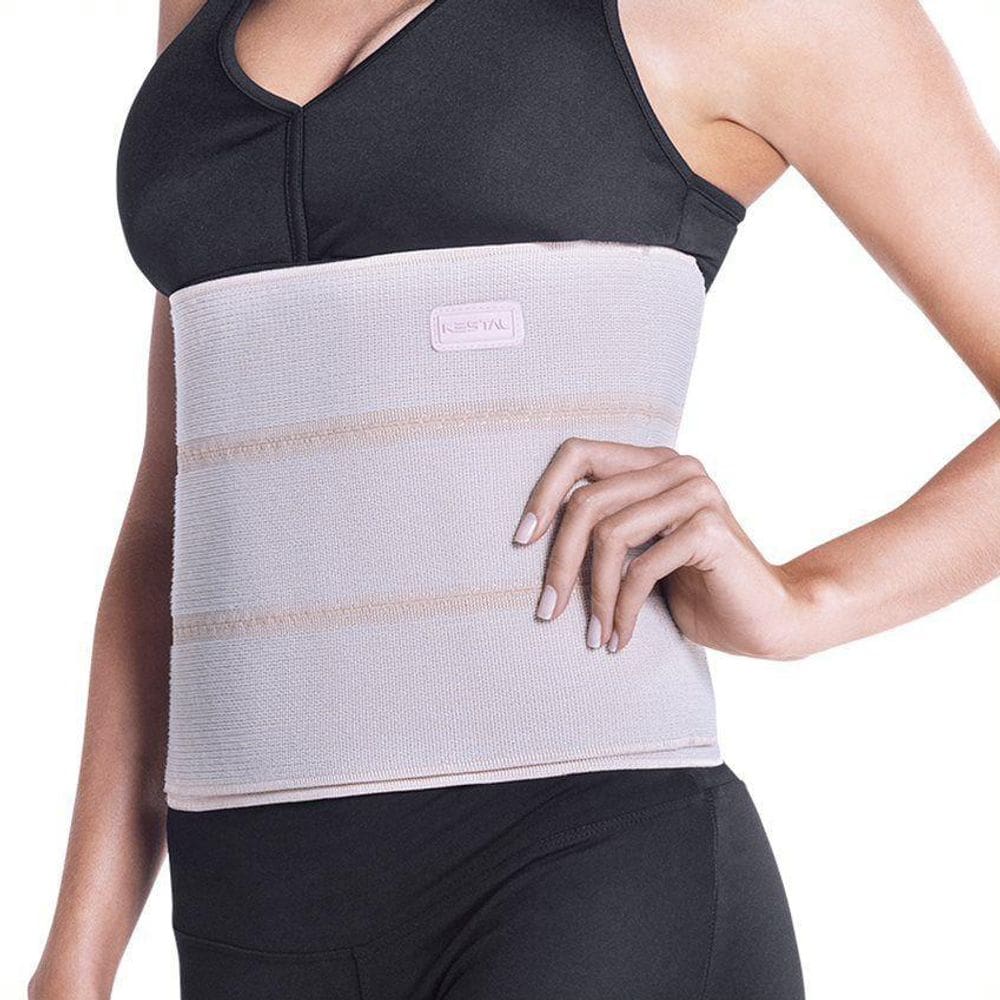 Faixa Abdominal 3 Gomos Elástica Bege Tamanho P - Kestal