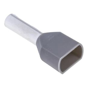 Kit 100Pçs Terminal Elétrico Ilhós Tubular Duplo 4Mm Cinza
