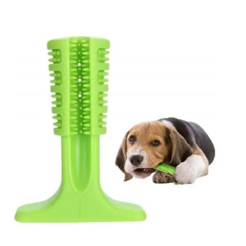 Escova Dentatal Canina Massageador Verde Para Dogs