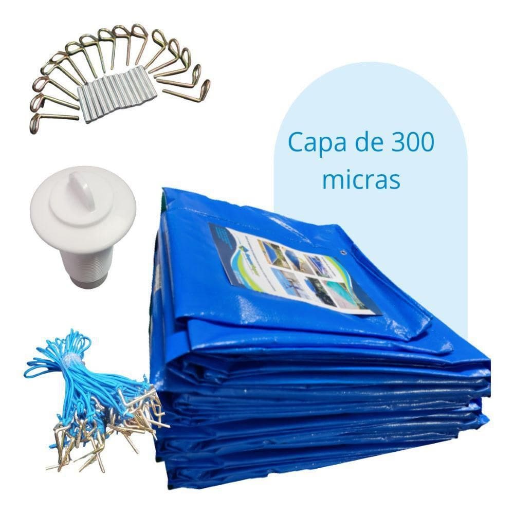 Capa Piscina 5,5X2,5 Térmica+Limpeza+Proteção Uv+Kit 2,5X5,5