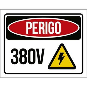 Kit 5 Placas Sinalização - Perigo 380V Ícone