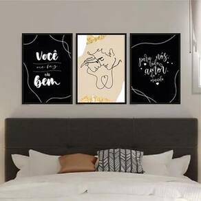 Kit Quadros Casal 24x18cm - Decoração para Quarto e Sala