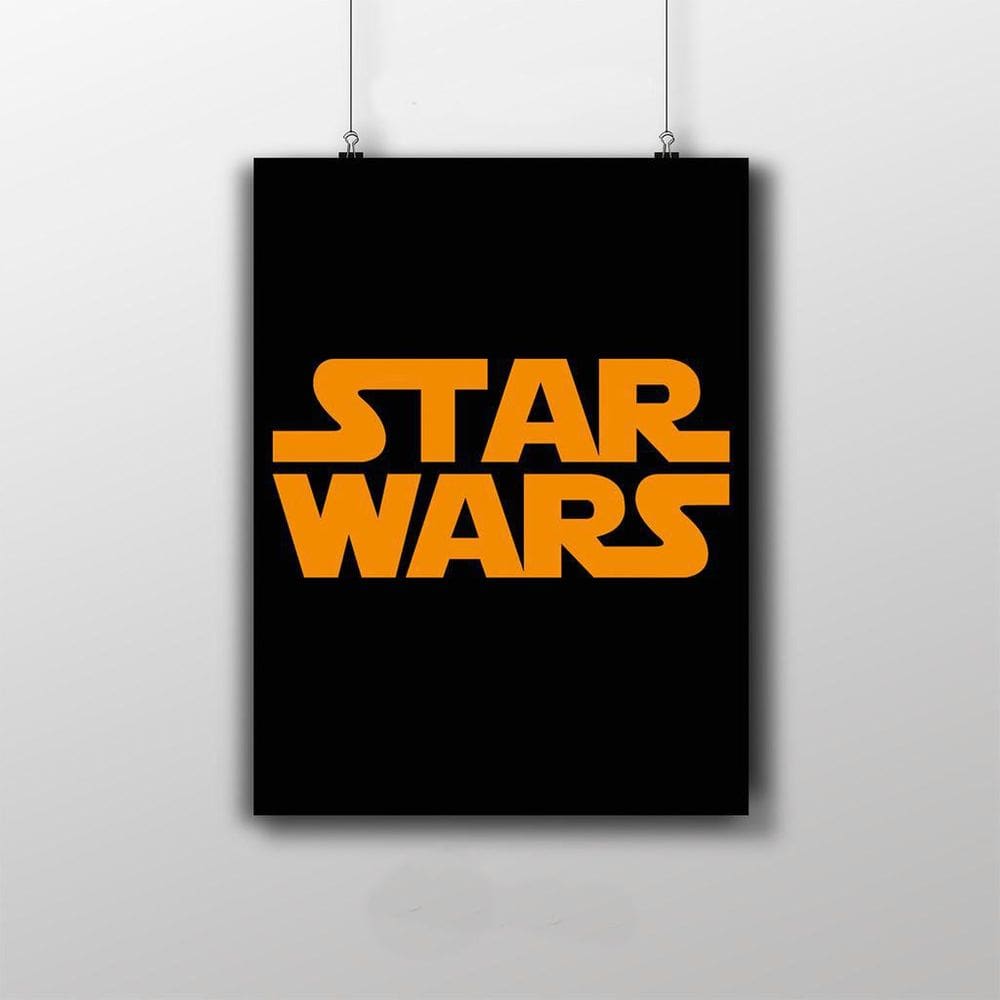 Placa Decorativa Star Wars Logo Wallpaper