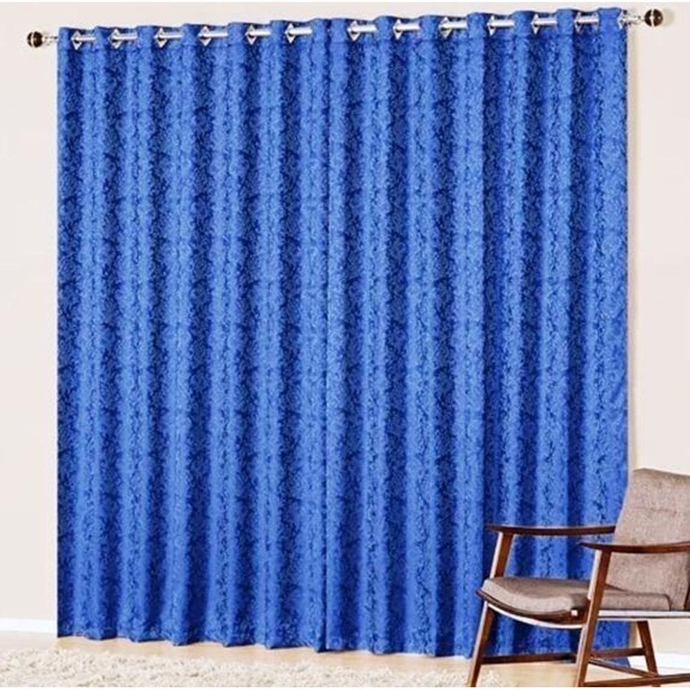 Cortina Jacquard Em Tecido Semi Blackout 4,00X2,50 Azul