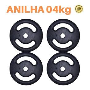 Kit 4 X Anilhas Super Premium De 4Kg Ferro Pintada