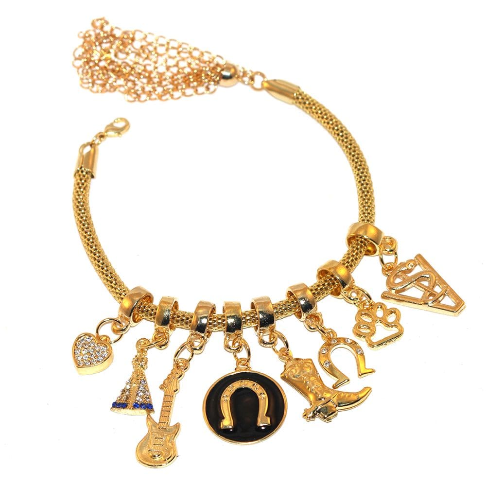 Pulseira Berloques Country Veterinária Folheado 18k