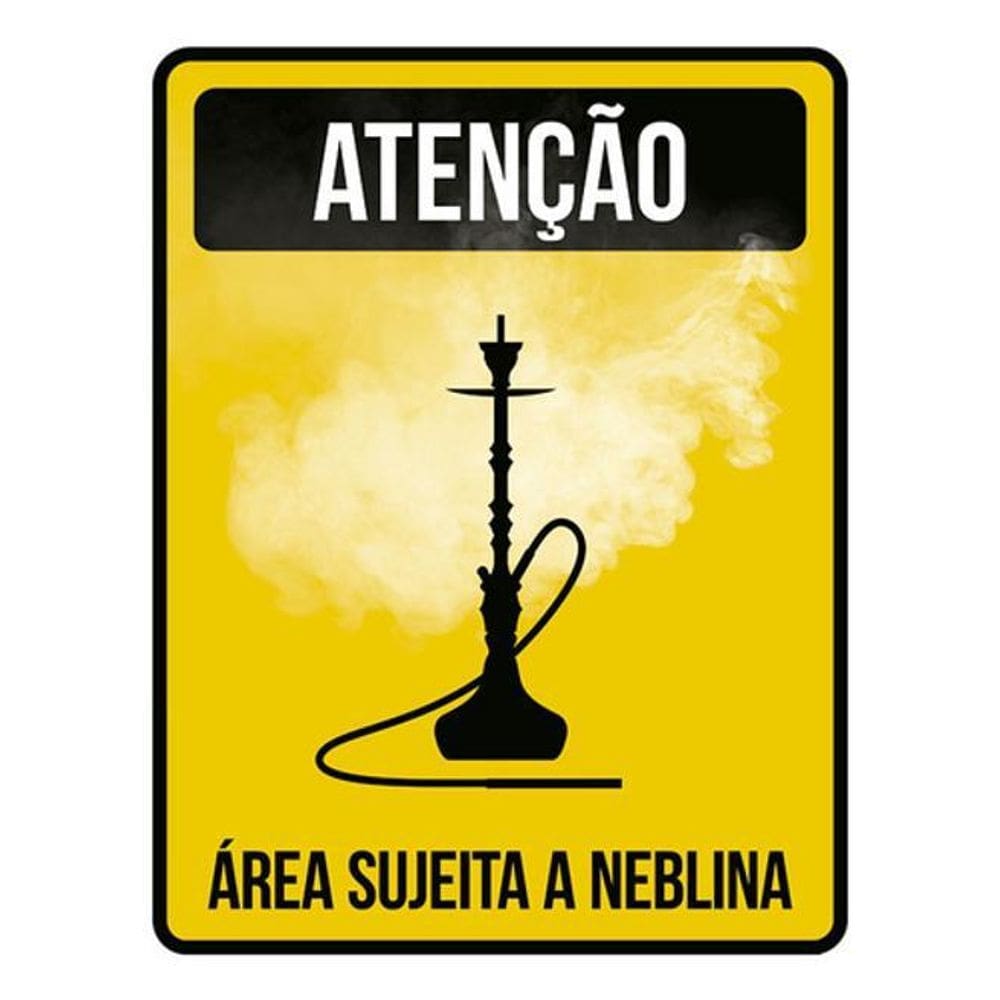 Kit 5 Placas Atenção Área Sujeita Neblina 36X46