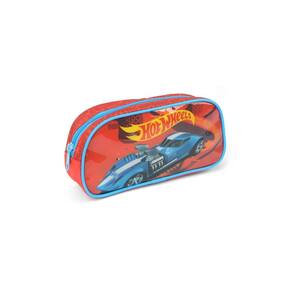 Estojo Escolar Infantil Hot Wheels Simples Vermelho Luxcel