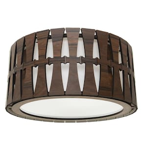 Lustre Decorativo Madeira Plafon Maracaju 45Cm