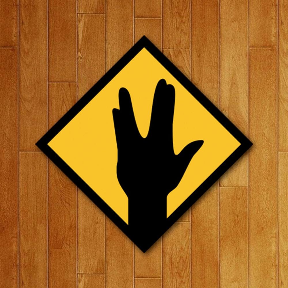 Placa Decorativa - Saudação Vulcana