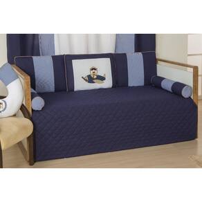 Kit Bicama Quarto Bebê Infantil Aviador 8 Peças Marinho