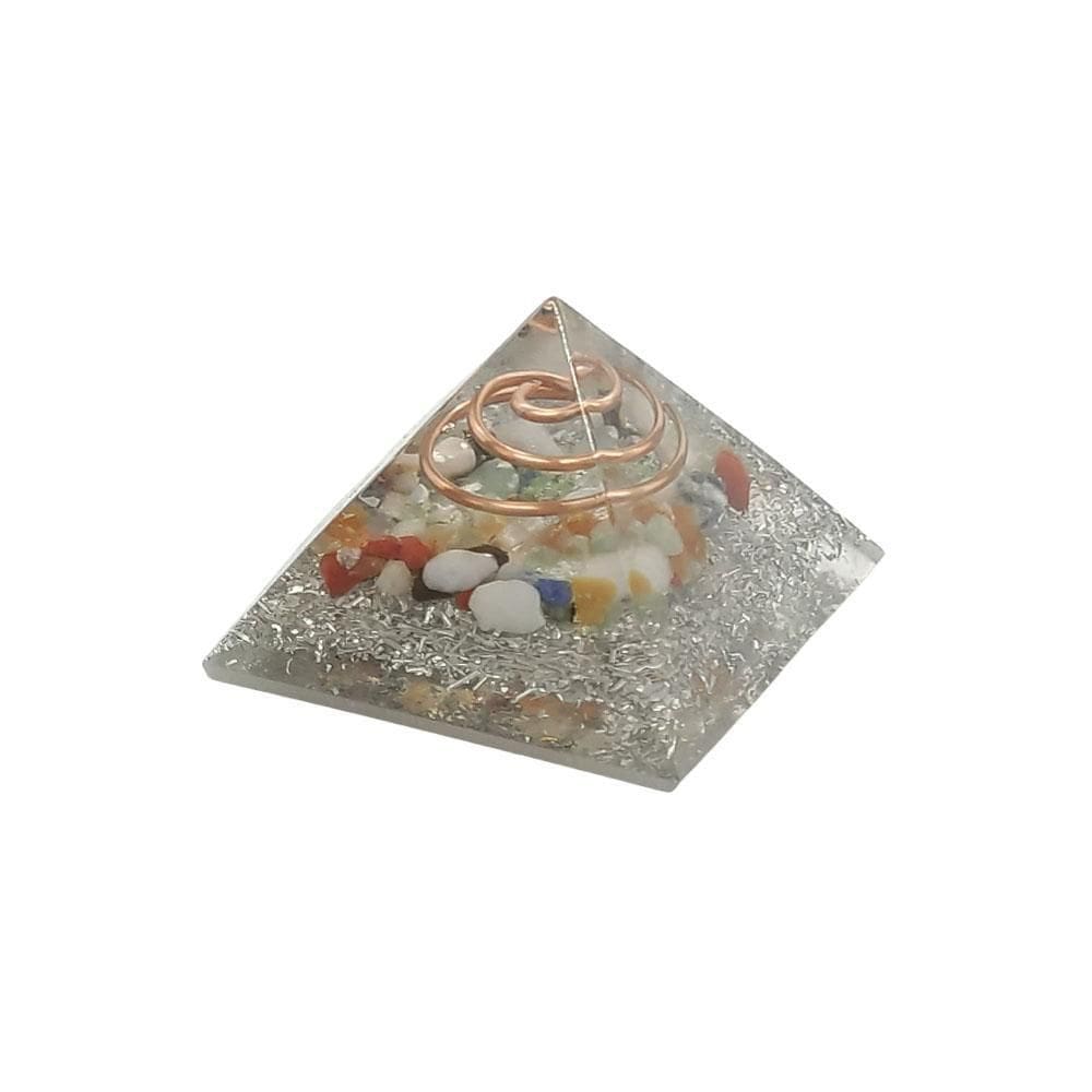 Orgonite Pirâmide 4Cm Amplitude Pedra Colorida Mix Cristais