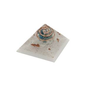 Orgonite Pirâmide 4Cm Apatita Azul Elevação Vibracional