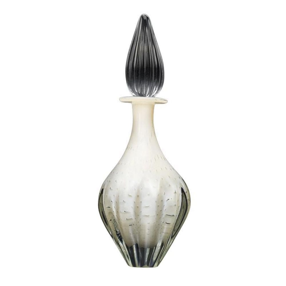 Garrafa Em Cristal Murano Pérola São Marcos 14x14x36cm