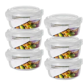 Conjunto 6 Potes 950ml Vidro Hermético Marmita Translúcido