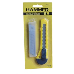 Estilete Plastico Hobby 18Mm Com 10 Laminas Hammer