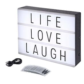 Luminária Led Mensagens Light Box Tamanho A4 Usb 96 Letras