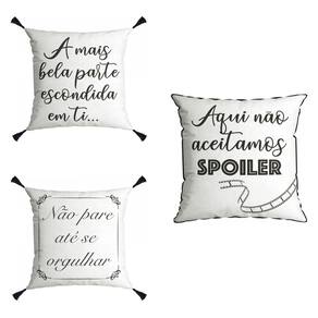 Kit 3 Capas para Almofada Aveludada Dolce 43x43 Cm Preto