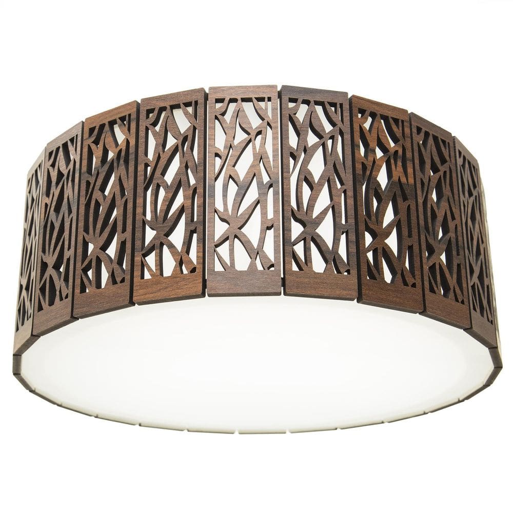 Lustre Decorativo Madeira Plafon Copacabana Red 25Cm