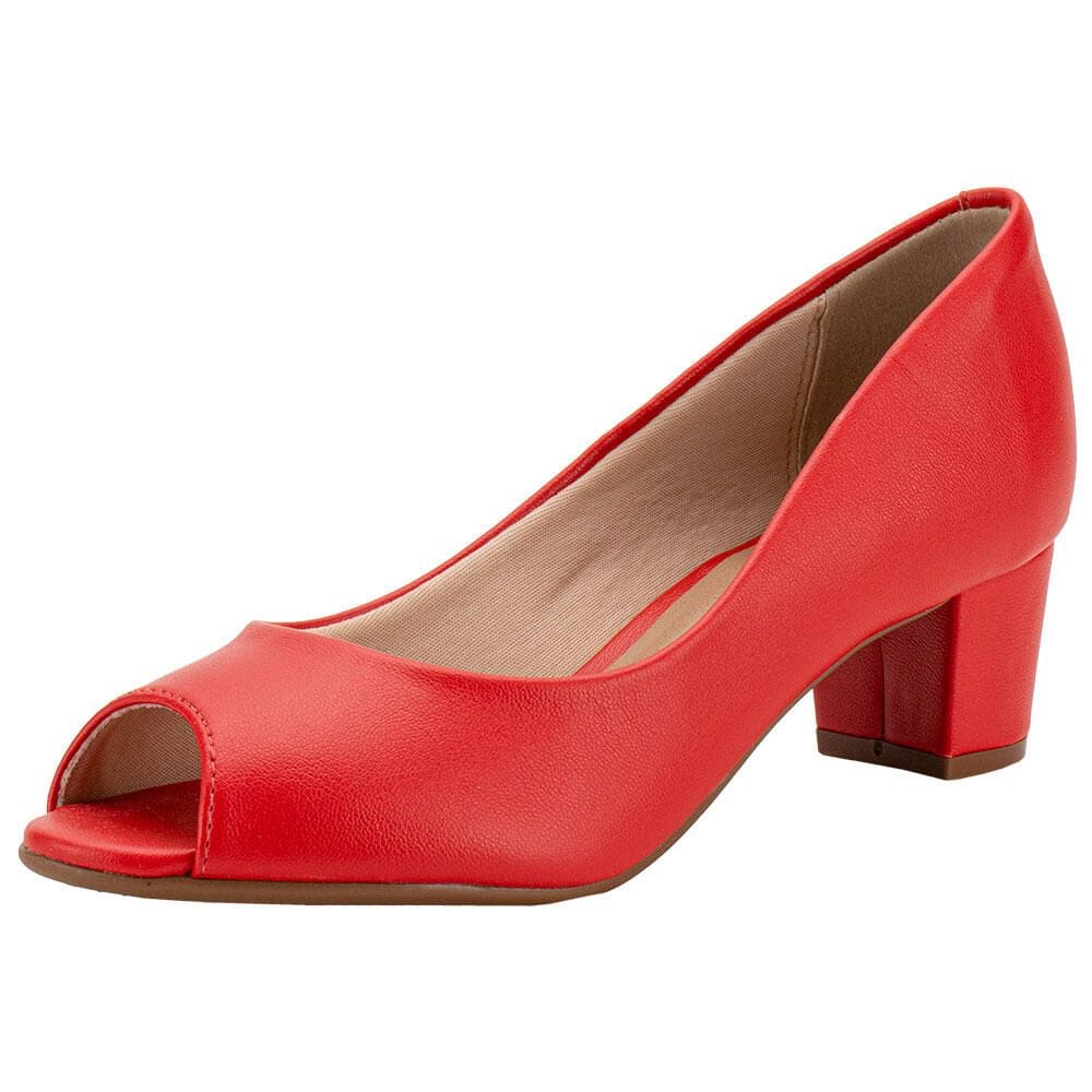 Peep Toe Feminino Salto Baixo Beira Rio - 4777300