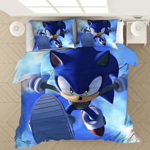 Edredom Casal Comum Sonic 240X240Cm Mais Duas Fronhas