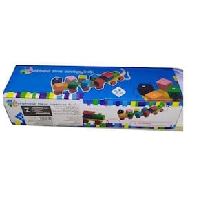 Trem com Blocos Educativos 11 Peças Madeira - Spider
