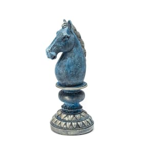 Cavalo Peça Do Xadrez Decorativa Em Resina 33 Cm Cinza