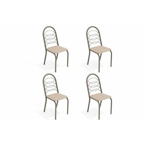 Kit 4 Cadeiras Sala Jantar Holanda 4C009NK 4 Un Níquel/Courano Nude - Kappesberg