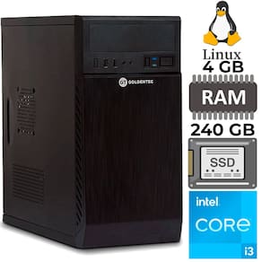 Computador Intel® Core™ I3, Memória RAM 4GB, SSD 240GB, Linux - Goldentec