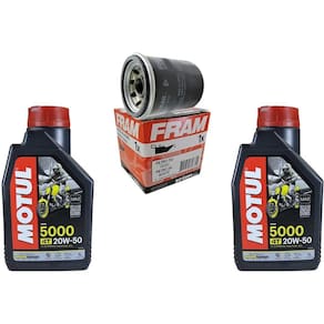 Troca Óleo Motul 5000 20W50 2 Litros + Filtro Fram Ph 6018