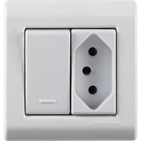Interruptor Simples 10A 250V Tomada 2P+T 10A 250V Tramontina