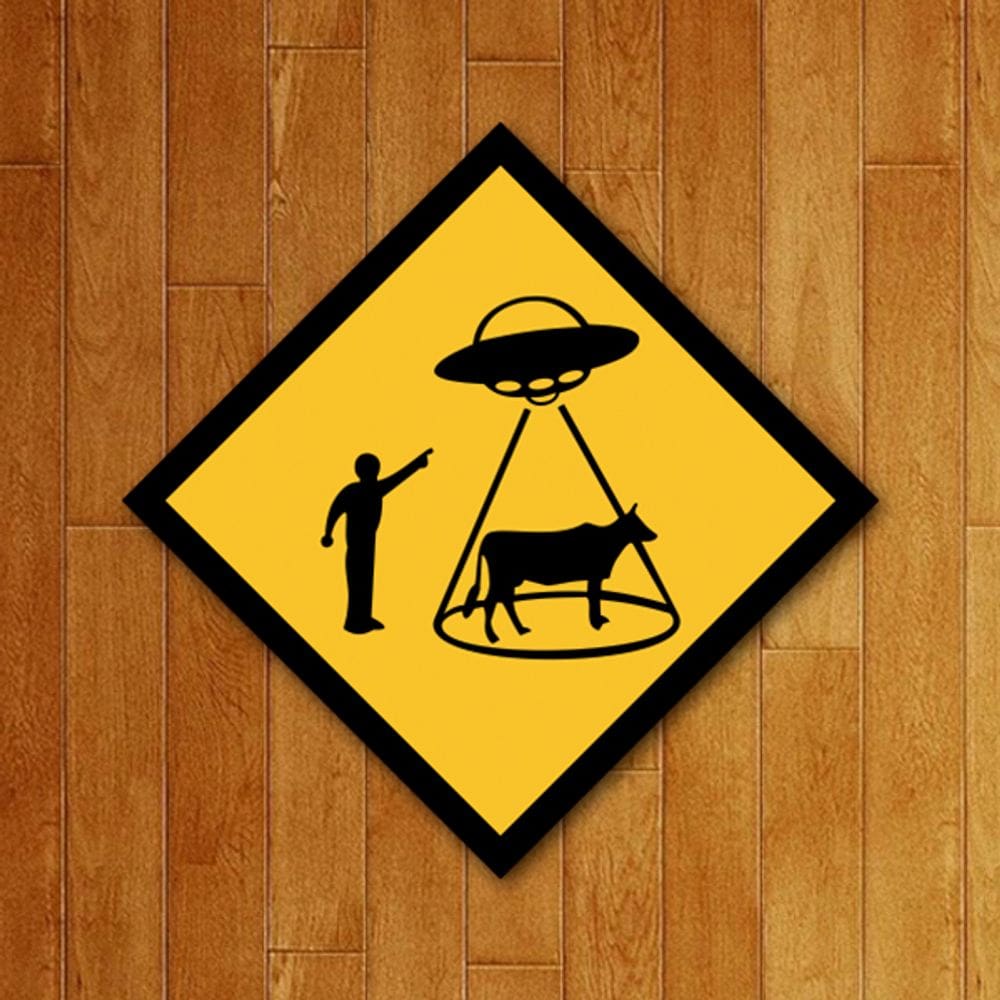 Placa Decorativa - Abdução Alienigena