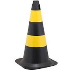 Cone Preto E Amarelo - 50Cm