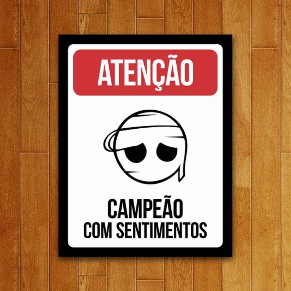 Placa Decorativa - Campeão Com Sentimentos