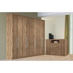 Guarda Roupa Master 8.4 + Cômoda Master 2.4 Atacama/Jatoba - Santos Andirá