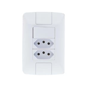 Conj. 1 Interruptor Simples 6A + Tomada Dupla 2P+T 10A Aria