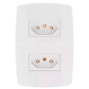 Tomada Dupla 10A Monobloco Placa Modular 4X2 Ilumi Lev