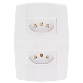 Tomada Dupla 10A Monobloco Placa Modular 4X2 Ilumi Lev