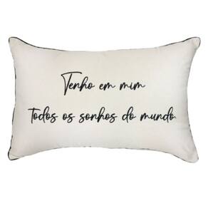 Almofada Baguete Sarja C/ Frase 190-04 35X52 Decortextil