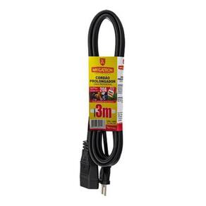 Cordao Prolongador 250V Pp 20A 1 Tomada 2P 3M Bivolt Preta