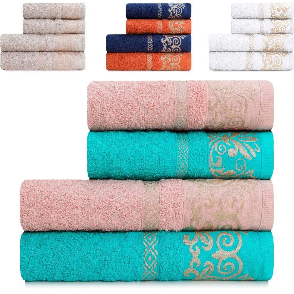 Toalhas Banhão e Rosto 100% Algodão Açores Kit com 4 - Marcotex