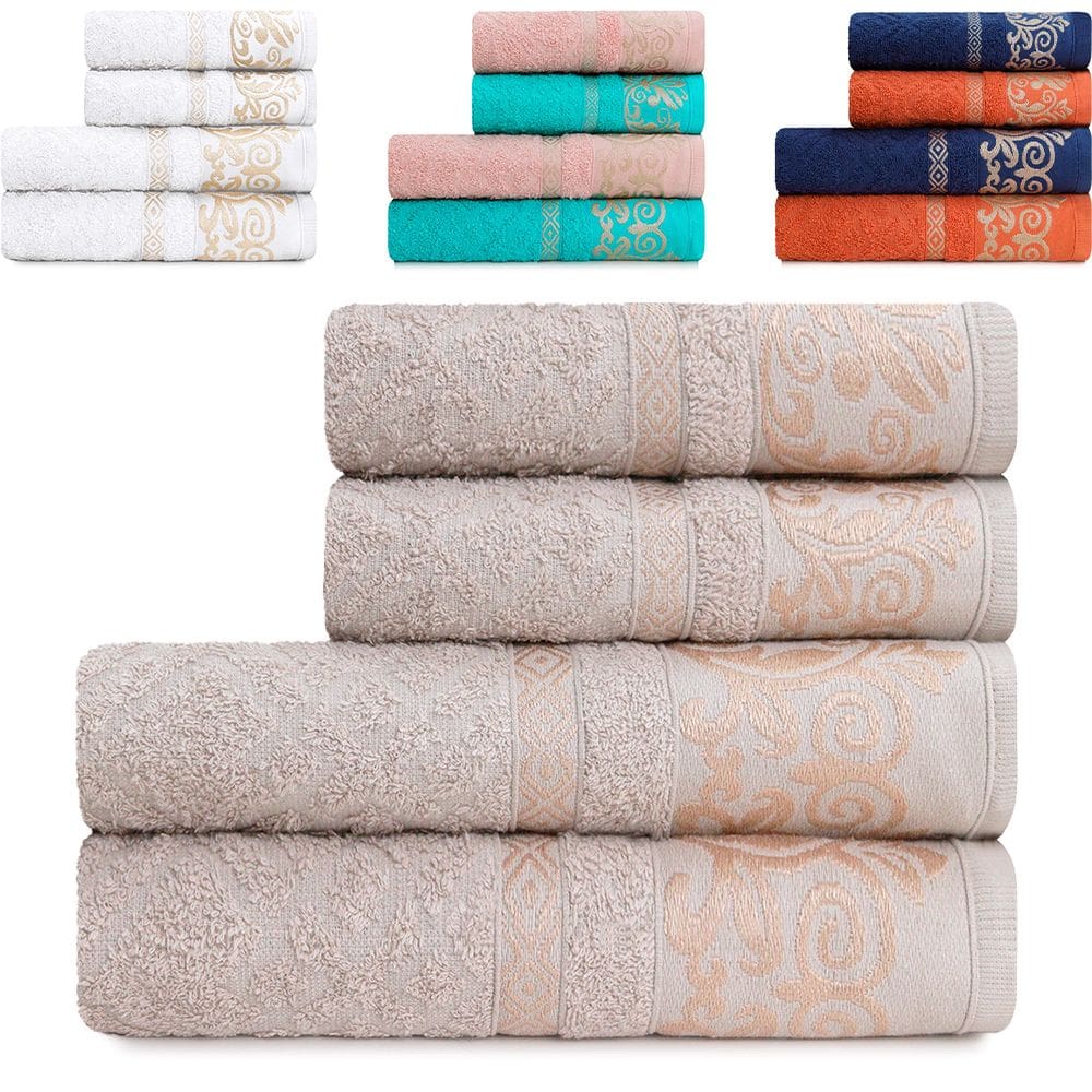 Toalhas Banhão e Rosto 100% Algodão Açores Kit com 4 - Marcotex