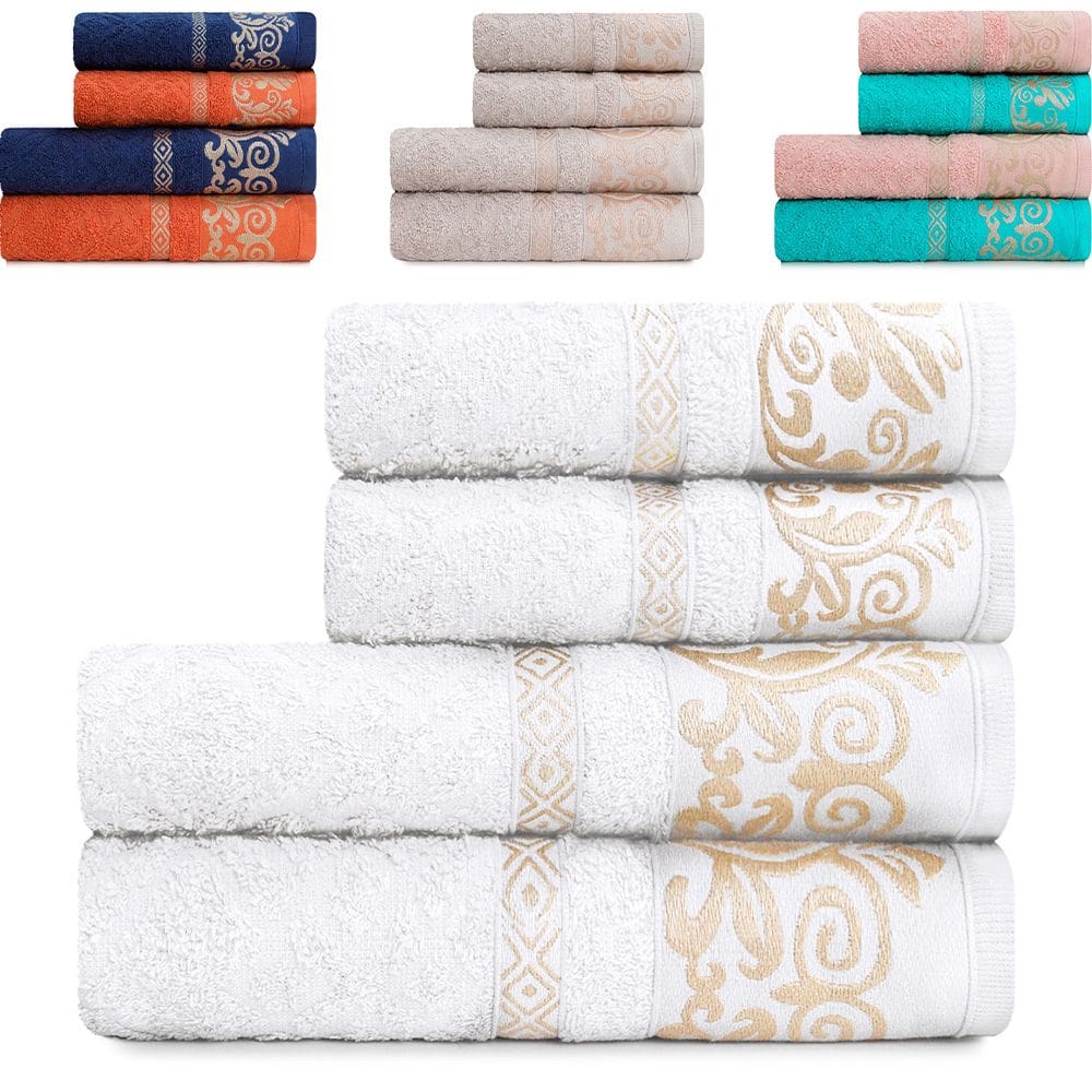 Toalhas Banhão e Rosto 100% Algodão Açores Kit com 4 - Marcotex