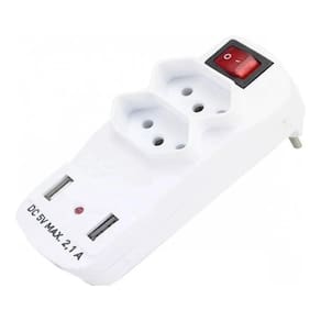 Adaptador De Tomada 2 Usb 2.1A/ 2 Saídas Padrão Sl6017 Xtrad
