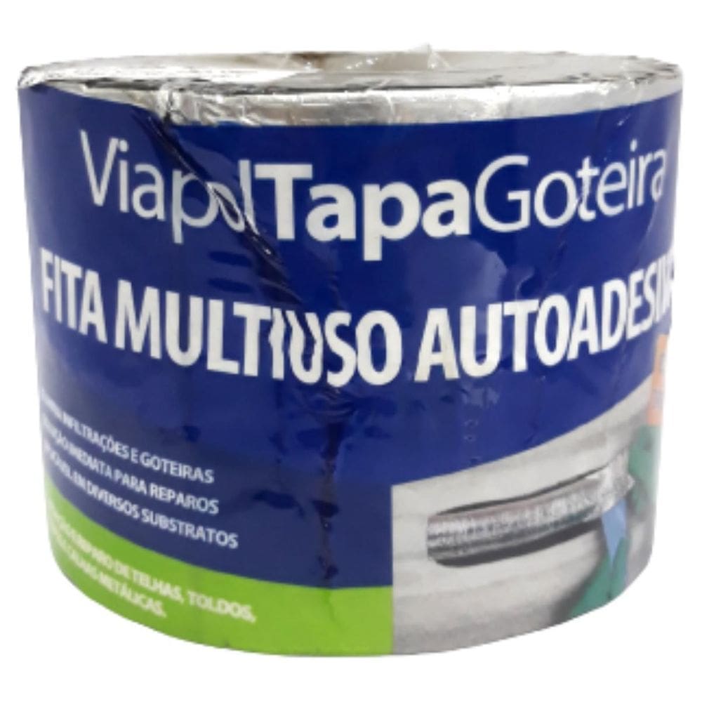 Manta Asfáltica Aluminizada Telhado Auto Adesiva Largura 10Cm