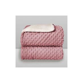 Cobertor Donna Laço Bebê Plush com Sherpa Dots Bolinhas