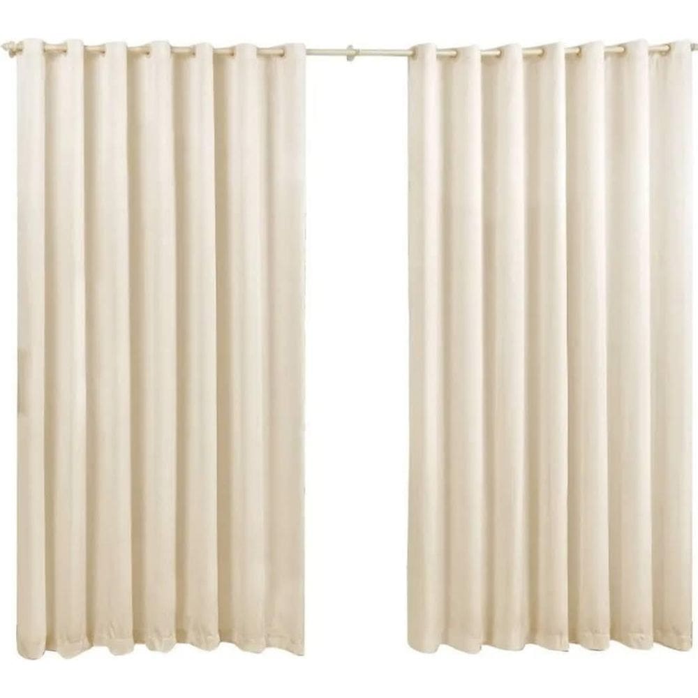 Cortina Roma Em Microfibra Palha 3,00x2,20m