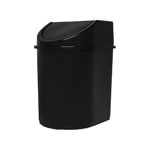 Lixeira Com Tampa Basculante 12L Preta Eco Nature Para Canto