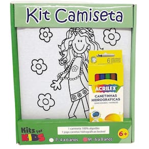 Kit Pintura Em Camiseta Menina Tamanho P De 4 A 6 Anos